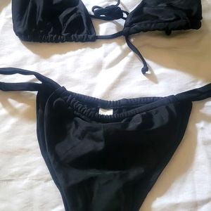 Matte black bikini